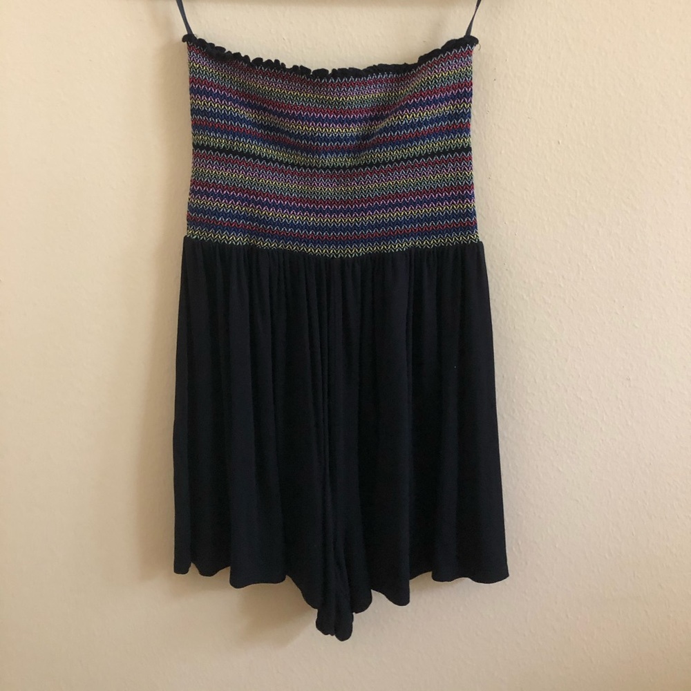 forever 21 strapless rainbow romper